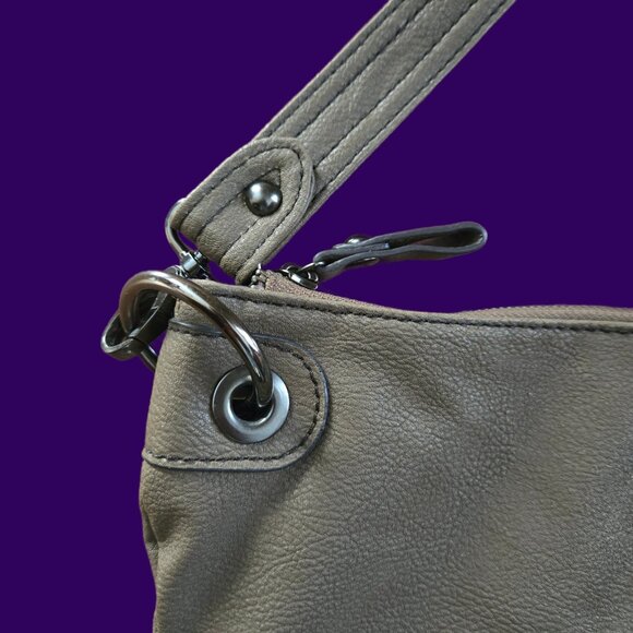 Y2K Aldo Large Crossbody Bag Suddede Gray Faux Leather Emo Indie Sleaze Grunge - Picture 5 of 13